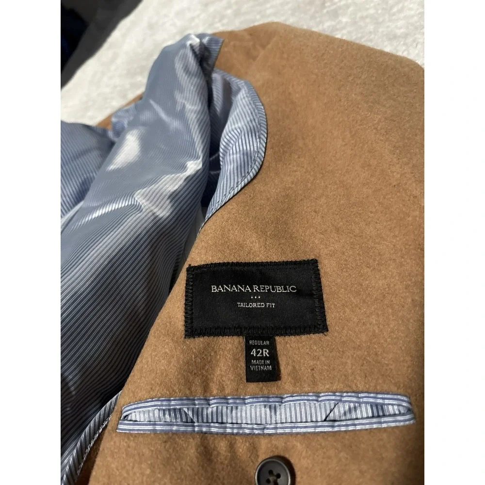 Banana Republic Tailored Fit Brown Wool Blend Blazer Jacket Size 42R